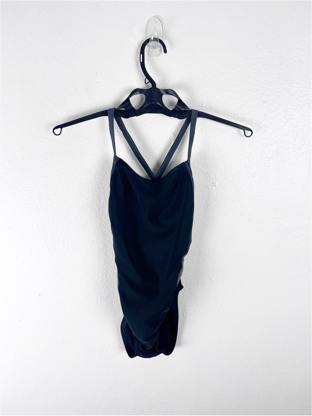 SPEEDO Black Racerback Cross Straps One Piece Swimsuit, Size 6